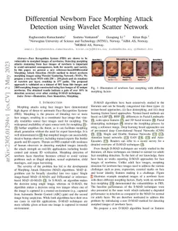 Differential Newborn Face Morphing Attack Detection using Wavelet
  Scatter Network