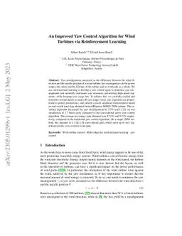 An Improved Yaw Control Algorithm for Wind Turbines via Reinforcement
  Learning