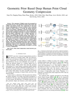 Geometric Prior Based Deep Human Point Cloud Geometry Compression