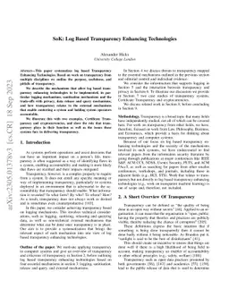 SoK: Log Based Transparency Enhancing Technologies