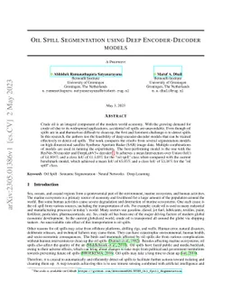 Oil Spill Segmentation using Deep Encoder-Decoder models