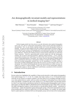 Are demographically invariant models and representations in medical
  imaging fair?