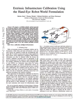 Extrinsic Infrastructure Calibration Using the Hand-Eye Robot-World
  Formulation