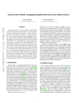 From Local to Global: Navigating Linguistic Diversity in the African
  Context