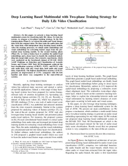Deep Learning Based Multimodal with Two-phase Training Strategy for
  Daily Life Video Classification