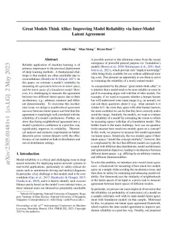 Great Models Think Alike: Improving Model Reliability via Inter-Model
  Latent Agreement