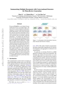 Summarizing Multiple Documents with Conversational Structure for
  Meta-Review Generation