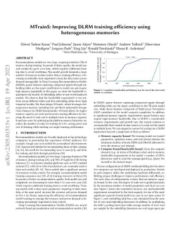 MTrainS: Improving DLRM training efficiency using heterogeneous memories