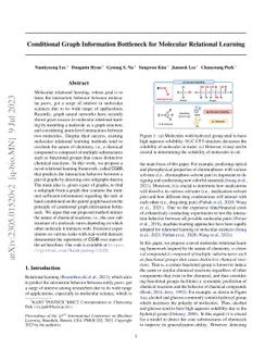 Conditional Graph Information Bottleneck for Molecular Relational
  Learning