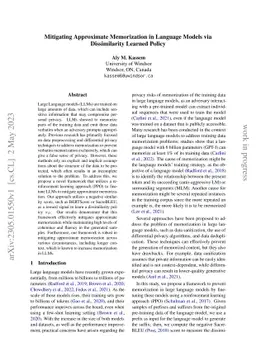 Mitigating Approximate Memorization in Language Models via Dissimilarity
  Learned Policy