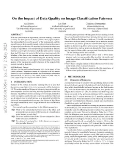 On the Impact of Data Quality on Image Classification Fairness