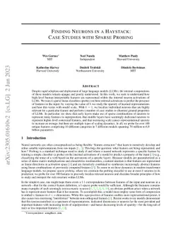 Finding Neurons in a Haystack: Case Studies with Sparse Probing