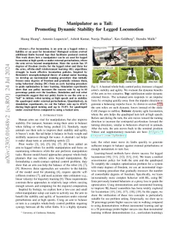 More Than an Arm: Using a Manipulator as a Tail for Enhanced Stability
  in Legged Locomotion