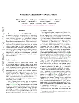 Neural LiDAR Fields for Novel View Synthesis