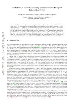 Probabilistic Formal Modelling to Uncover and Interpret Interaction
  Styles