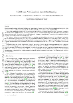 Scalable Data Point Valuation in Decentralized Learning