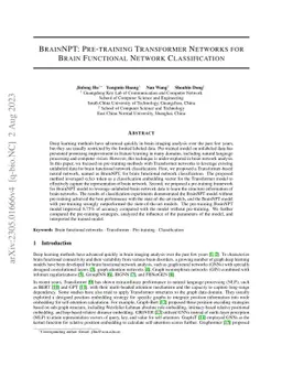 BrainNPT: Pre-training of Transformer networks for brain network
  classification