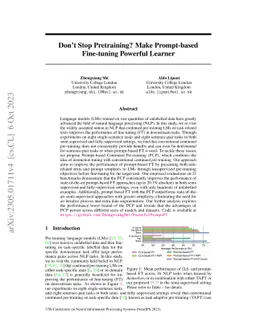Don't Stop Pretraining? Make Prompt-based Fine-tuning Powerful Learner