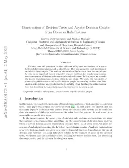 Construction of Decision Trees and Acyclic Decision Graphs from Decision
  Rule Systems