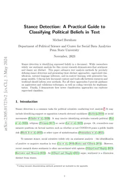 Stance Detection: A Practical Guide to Classifying Political Beliefs in
  Text