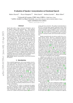 Evaluation of Speaker Anonymization on Emotional Speech