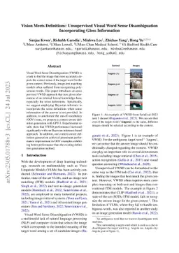 Vision Meets Definitions: Unsupervised Visual Word Sense Disambiguation
  Incorporating Gloss Information