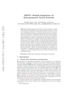 MISNN: Multiple Imputation via Semi-parametric Neural Networks