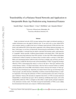 Transferability of coVariance Neural Networks and Application to
  Interpretable Brain Age Prediction using Anatomical Features