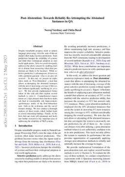 Post-Abstention: Towards Reliably Re-Attempting the Abstained Instances
  in QA