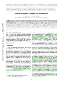 Unpaired Downscaling of Fluid Flows with Diffusion Bridges
