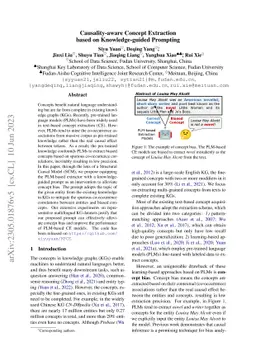 Causality-aware Concept Extraction based on Knowledge-guided Prompting