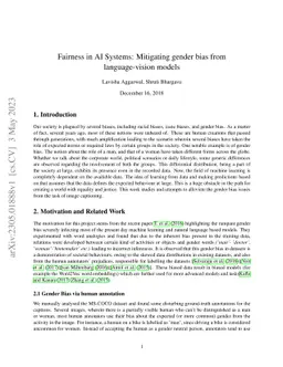 Fairness in AI Systems: Mitigating gender bias from language-vision
  models