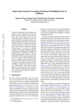 Improving Contrastive Learning of Sentence Embeddings from AI Feedback