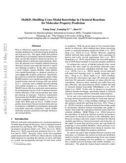 MolKD: Distilling Cross-Modal Knowledge in Chemical Reactions for
  Molecular Property Prediction