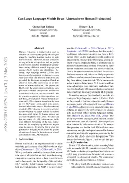 Can Large Language Models Be an Alternative to Human Evaluations?