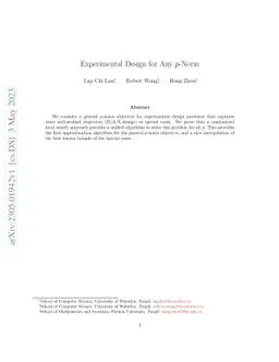 Experimental Design for Any $p$-Norm