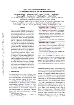 Can LMs Generalize to Future Data? An Empirical Analysis on Text
  Summarization