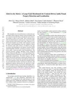 Glitch in the Matrix: A Large Scale Benchmark for Content Driven
  Audio-Visual Forgery Detection and Localization