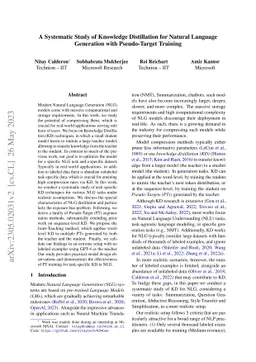 A Systematic Study of Knowledge Distillation for Natural Language
  Generation with Pseudo-Target Training