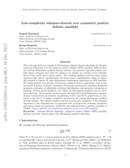 Low-complexity subspace-descent over symmetric positive definite
  manifold