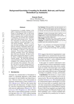 Background Knowledge Grounding for Readable, Relevant, and Factual
  Biomedical Lay Summaries