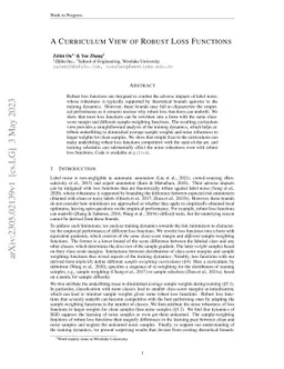 A Curriculum View of Robust Loss Functions