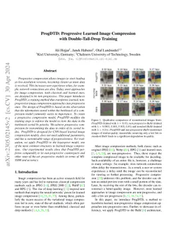 ProgDTD: Progressive Learned Image Compression with Double-Tail-Drop
  Training