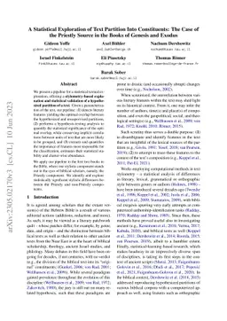 A Statistical Exploration of Text Partition Into Constituents: The Case
  of the Priestly Source in the Books of Genesis and Exodus