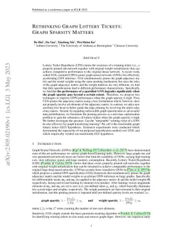 Rethinking Graph Lottery Tickets: Graph Sparsity Matters