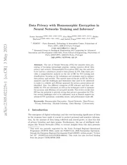 Data Privacy with Homomorphic Encryption in Neural Networks Training and
  Inference