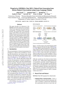 WangLab at MEDIQA-Chat 2023: Clinical Note Generation from
  Doctor-Patient Conversations using Large Language Models