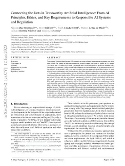 Connecting the Dots in Trustworthy Artificial Intelligence: From AI
  Principles, Ethics, and Key Requirements to Responsible AI Systems and
  Regulation