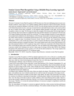 Iranian License Plate Recognition Using a Reliable Deep Learning
  Approach