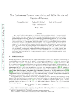 New Equivalences Between Interpolation and SVMs: Kernels and Structured
  Features